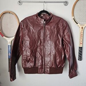 Vintage Red Wilsons Leather Bomber Jacket 40 Medium